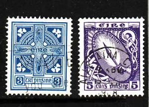 Ireland-Sc#225-6-used set-Cross & Swords-1966-67-