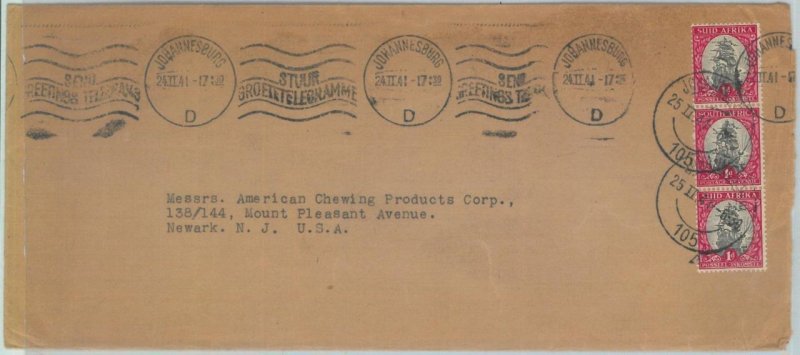 82315 - SOUTH AFRICA - POSTAL HISTORY - COVER to the USA  1941