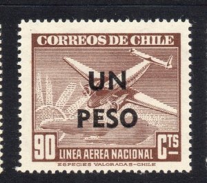 Chile 1920s-30s Airmail Issue Mint Hinged Shade 1P. Un Peso Surcharged NW-13519