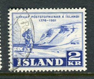 ICELAND; 1950 early Pictorial issue fine used 2K. value