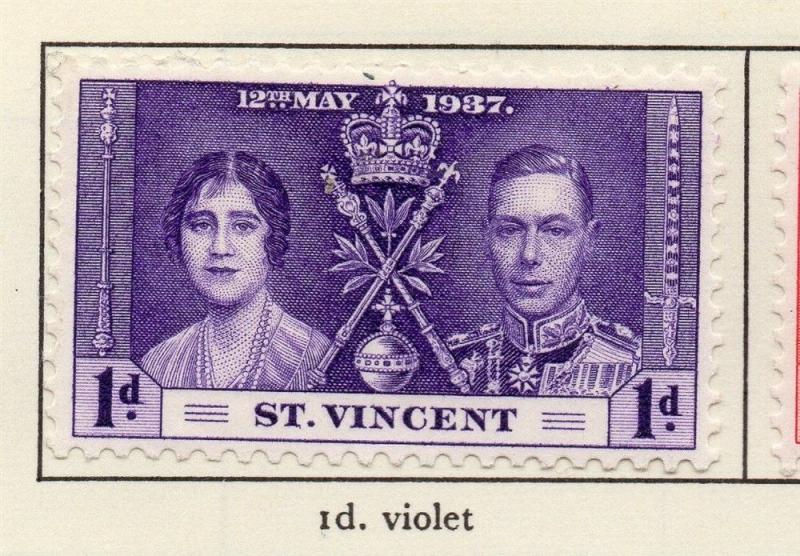 St Vincent 1937 Early Issue Mint Hinged 1d. 220454
