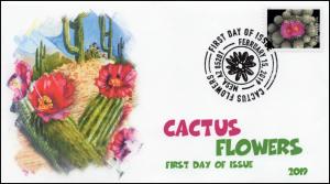 19-059, 2019, Cactus Flowers, Pictorial Postmark, FDC,