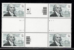 UNITED STATES SC# 3545 CROSS GUTTER BLK/4 VF/NH