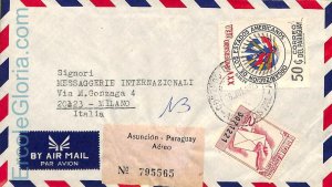 ad6377 - PARAGUAY - Postal History - REGISTERED  AIRMAIL Cover  to  ITALY 1973