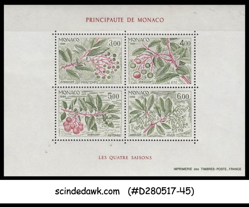 MONACO - 1986 SEASON OF THE STRAWBERRY / FRUITS - MIN/SHT MNH