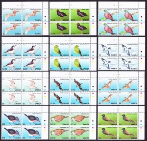 Samoa Birds and Bats 12v Corner Blocks of 4 2013 MNH SC#1142-1153