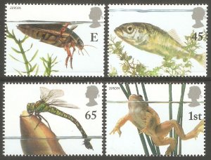 GREAT BRITAIN Sc# 1981 - 1984 MNH FVF Set of 4 Pond Life Europa