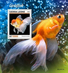 Sierra Leone - 2022 Goldfish on Stamps - Stamp Souvenir Sheet - SRL220213b