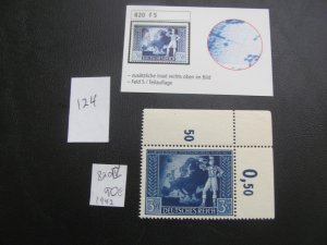 Germany 1942 MNH MI. 820 IV  VARIETY VF/XF 80 EUROS (124)