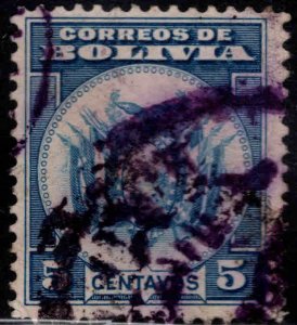 Bolivia Scott 214 used 1933 coat of arms stamp