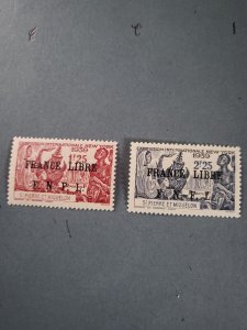 Stamps St Pierre & Miquelon Scott #256-7 hinged