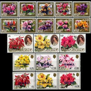 NIUE 1985 - Scott# O1-19 Flowers Set of 19 NH