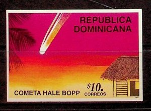 DOMINICAN REP. Sc 1248 NH SOUVENIR SHEET OF 1997 - SPACE - HALLEY'S COMET