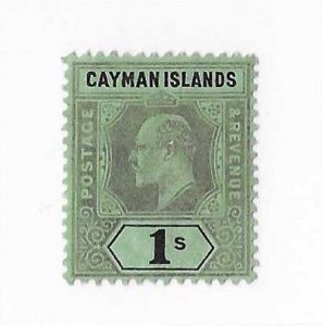 Cayman Islands 1sh black on green OG VF