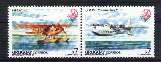 URUGUAY 1999 AVIATION,AIRPLANES Yv 1832-3 Mi 2476-7 MNH