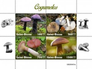 Guinea-Bissau - 2020 Mushrooms, Webcap, Milkcap - 4 Stamp Sheet - GB200401a