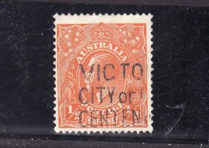 Australia-Sc#113-used-1/2p orange KGV-1932-