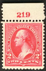 US #267 SCV $275.00 XF-SUPERB JUMBO mint never hinged with plate number, WOW!...