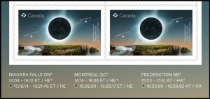 hse.  Solar ECLIPSE - Apr.8.2024 = Pair Cut Front BK Page MNH Canada 2024