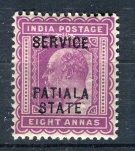 INDIA; PATIALA 1903 classic Ed VII SERVICE Optd. issue Mint Shade of 8a. value