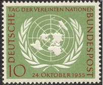 Germany # 736 U.N. 10th Anniversary (1)   Mint NH