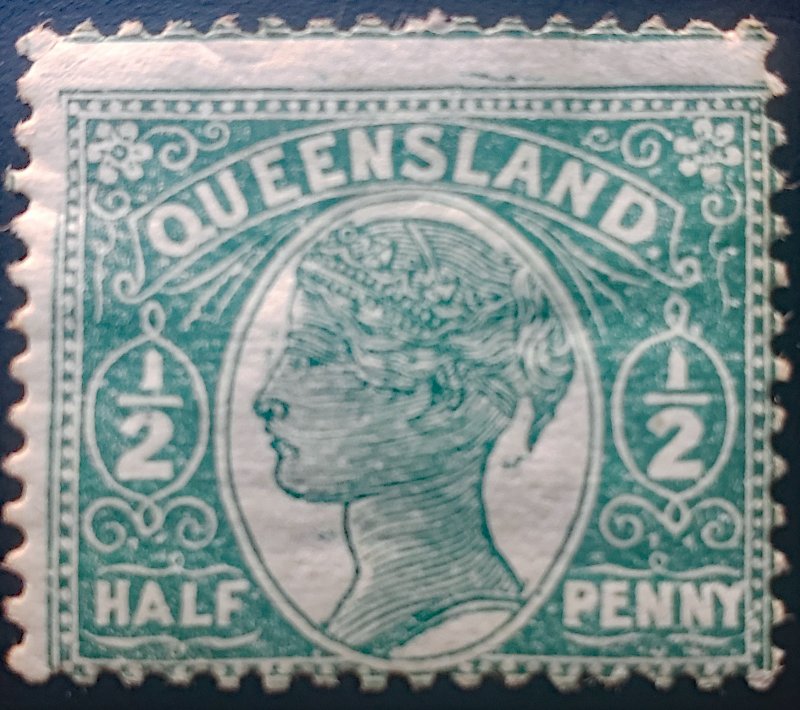 Australia - Queensland 101 Part of stamp above visible Mint OG HH - See scan