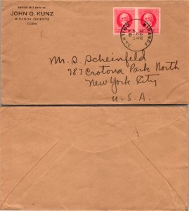 1929 Cuba (Miranda, Oriente) to New York ( Postal History ), 1929