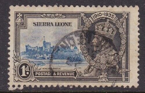 Album Treasures Sierra Leone Scott # 166  1p  George V Silver Jubilee VFU CDS