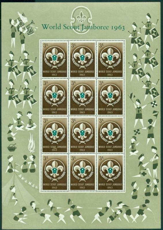 Maldive Islands Scott #129-130 Variety MNH Boy Scout Jamboree MINISHEET CV$6+