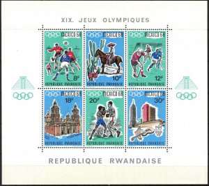 Rwanda 1968 Olympics Games S/S MNH Folded in Top !!!