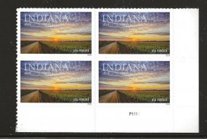 US Scott #5091, Plate Block #P1111 2016 Indiana VF MNH Lower Right