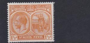 ST KITTS  1920 - 22  S G 26  1 1/2D  ORANGE YELLOW  MH  NO2