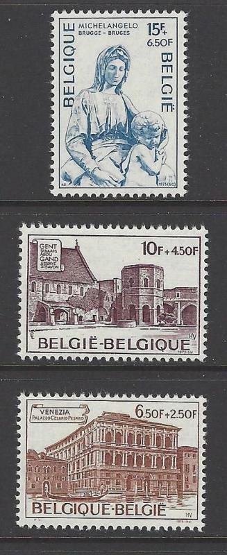 Belgium 1975 Michelangelo Venice Abbey VF MNH (B923-5)