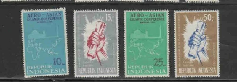 INDONESIA #651-654 1965 AFRO-ASIAN ISLAMIC CONFERENCE. MINT VF NH O.G