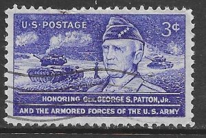 USA 1026: 3c Gen. George S. Patton, Jr. and Tanks in Action, used, VF