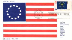 #1651 Indiana State Flag America FDC