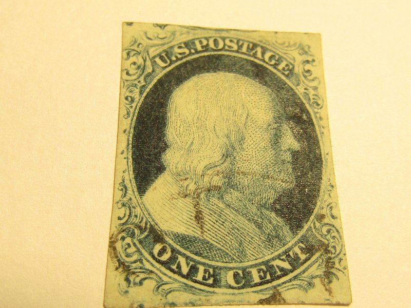 US Stamps Scott #7, Used, SCV $150.00 for: A Relief from PLATE 2, w/Certificate,