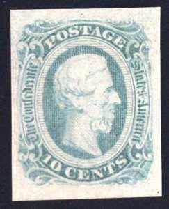 Scott CSA #12e - 10c Green - Jefferson - Unused - 1863-64