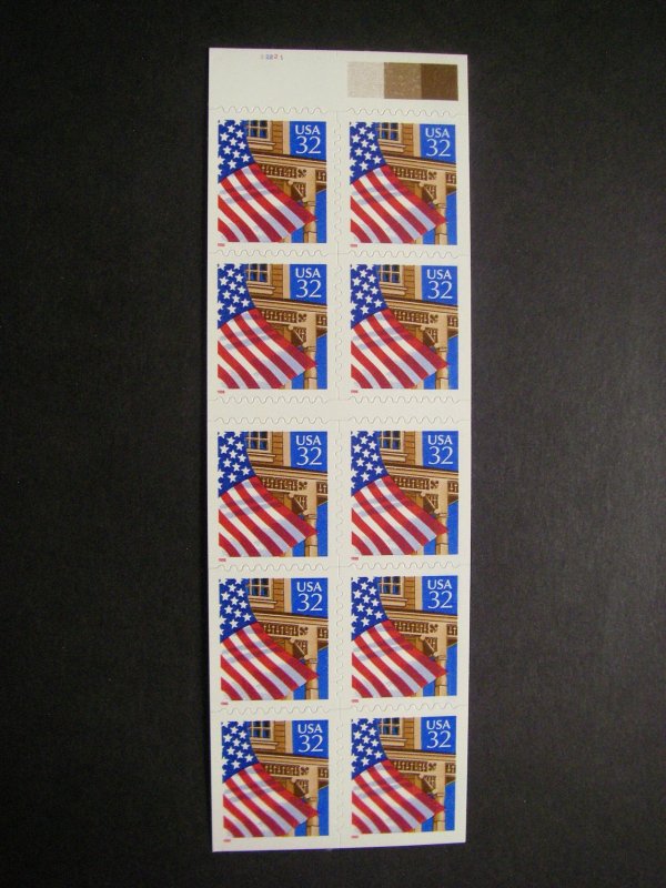 Scott 2921a, 32c Flag over Porch, UNFOLDED #22221, Pos 45, MNH Booklet Beauty