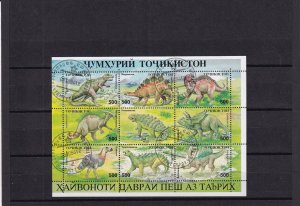 SA22f Tajikistan 1994 Dinosaurs, used Souvenir sheet