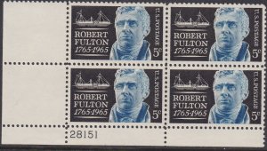 1270 Robert Fulton Plate Block MNH