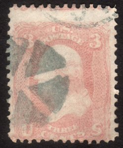 1861, US 3c, Washington, Used, Sc 64b