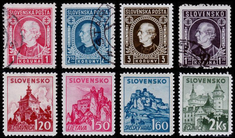 Slovakia Scott 55-57, 58-61, 69 (1940-42) Mint/Used H F-VF