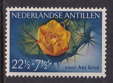 Netherlands Antilles  #B24  MH 1955  flowers  22 1/2 + 7 1/2 c