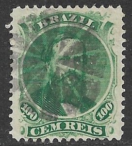 BRAZIL 1866 100r Emperor Dom Pedro Issue Sc 58 VFU