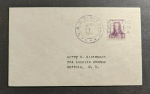 1933 USS Blackhawk Navy Cover to Buffalo NY Asiatic Station Manila Cancel