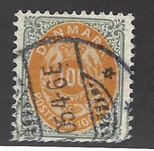 Denmark  SC#52 Used F-VF SCV$35.00...A fascinating spot!