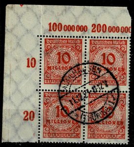 Germany 1923, Sc.#286 used, with Plate Margin (2x € 30) Plate A, cv. € 65