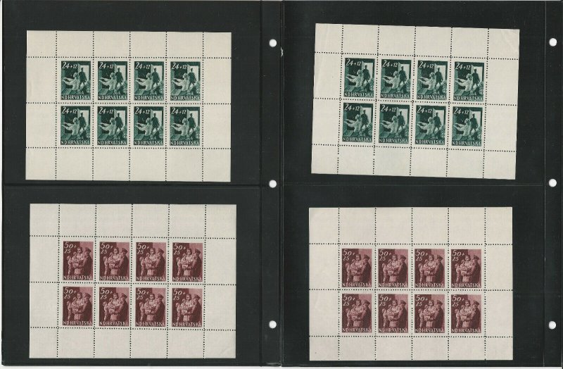 Croatia Stamp Collection on 20 Pages, Mint Sheets, 1941-1944 WWII, JFZ