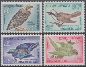 LAOS Sc #122-5 CPL MNH SET of 4 DIFF BIRDS